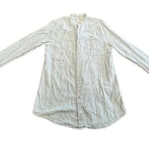 "HOLLISTER" Womens Button‎ Up Linen Blend Top SZ S Cottagecore Praire Farm Core